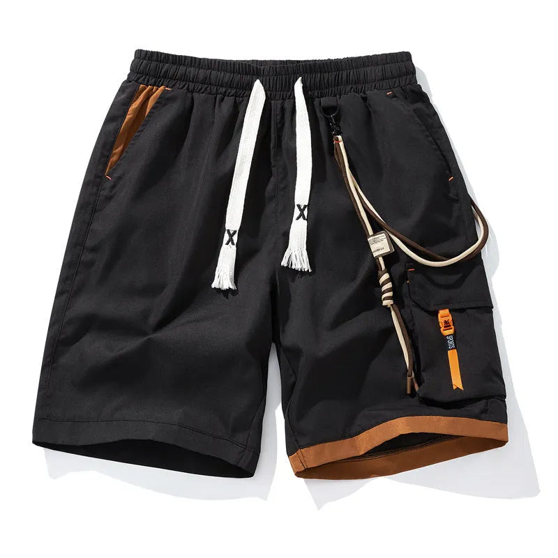 Men's plus size bamboo fibre shorts in coffee colour with straight-leg design and cropped length for athletic activities