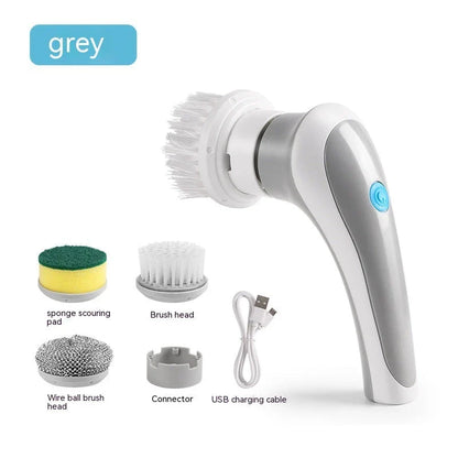 Cordless Electric Spin Cleaning Brush with 4 Interchangeable Brush Heads for Powerful Scrubbing of Tiles, Countertops, and More