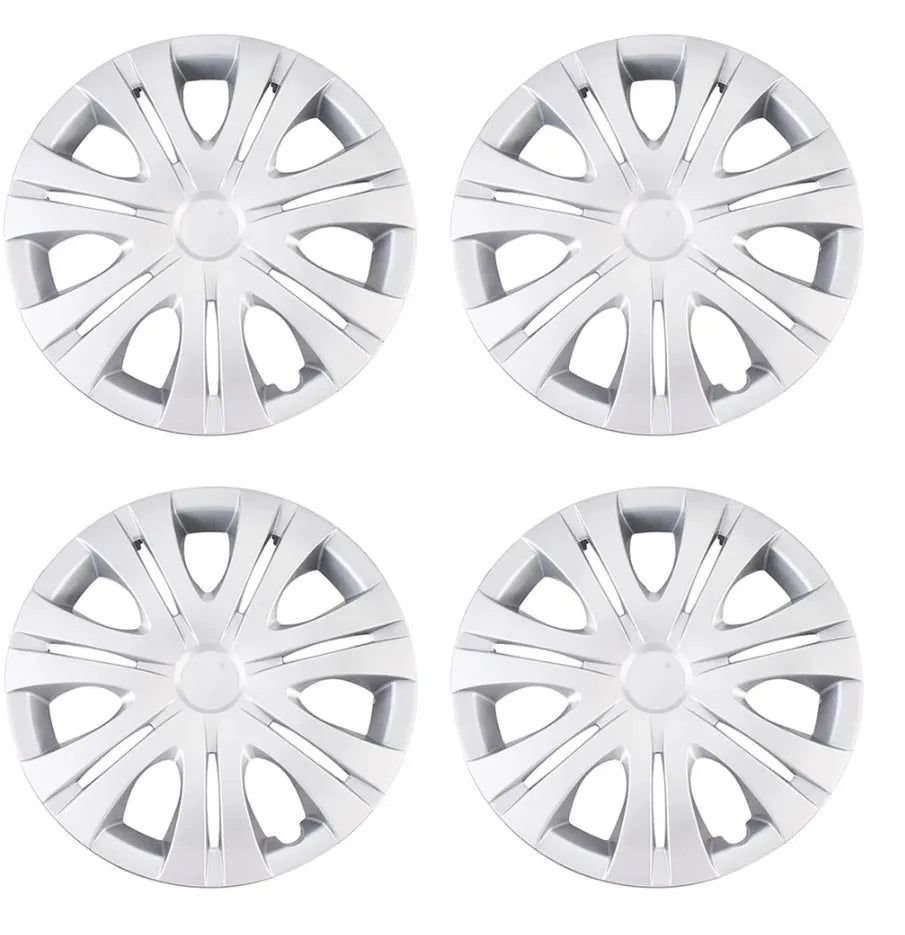 Universal ABS plastic wheel hub cover in silver colour for car wheel decoration.