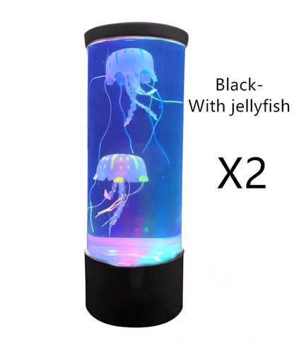 Black LED jellyfish aquarium lamp projecting 10m underwater scene from 1200mAh USB battery