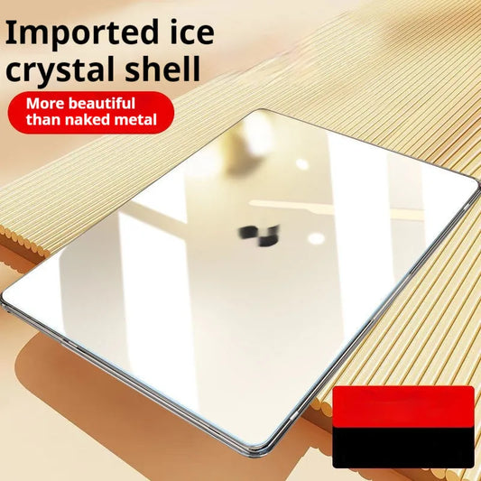 Transparent MacBook protective shell for Air and Pro models with port cutouts