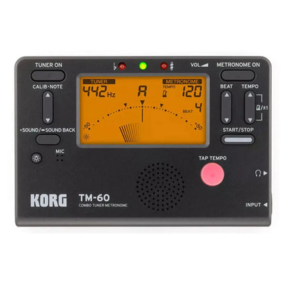 Universal tuning metronome with plastic shell showing tempo controls and display
