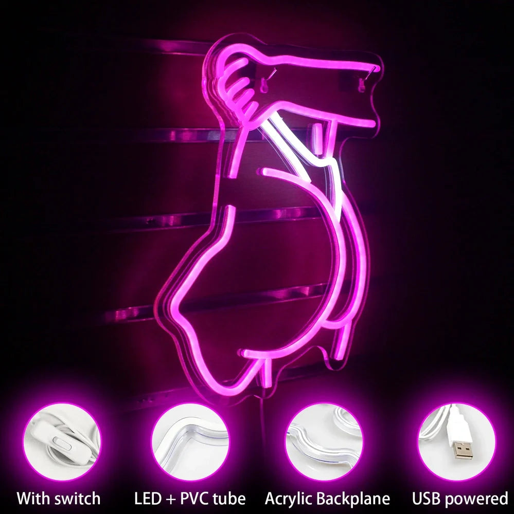 LED modelling neon lights showing bar beauty silhouette with 6mm lamp cap detail