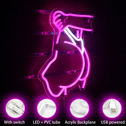 LED modelling neon lights showing bar beauty silhouette with 6mm lamp cap detail