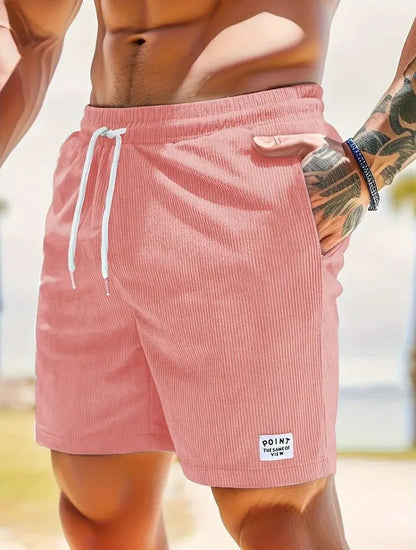 Comfortable corduroy drawstring shorts in a variety of stylish colors, perfect for casual summer wear.