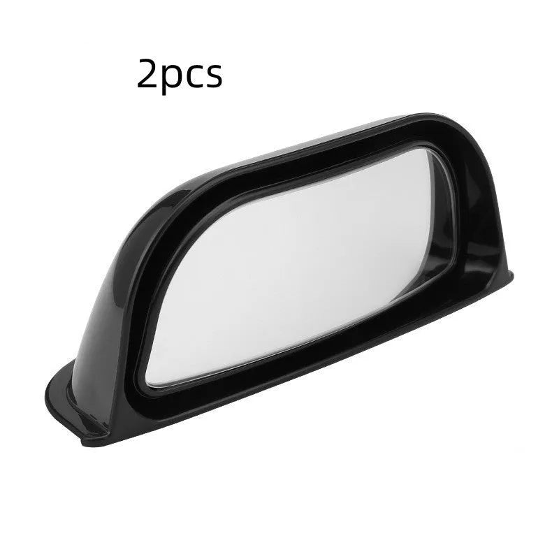 Universal wide angle car mirror measuring 126mm wide with black or white printing colour options
