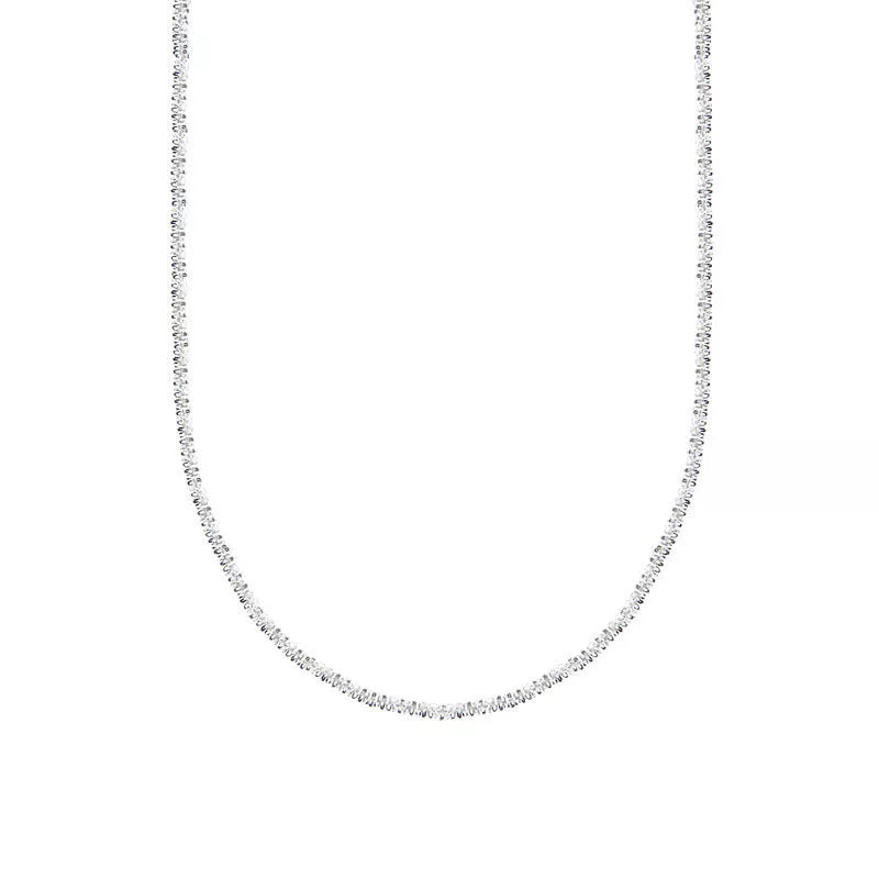Women's S925 Silver Geometric Ring Necklace with adjustable length and Korean style design
