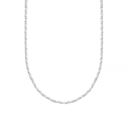 Women's S925 Silver Geometric Ring Necklace with adjustable length and Korean style design