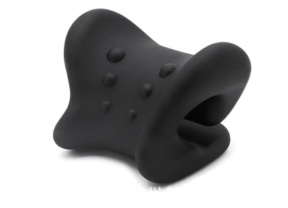 Magnetic cervical pillow with snail shape design showing six-point traction system and 13cm support height