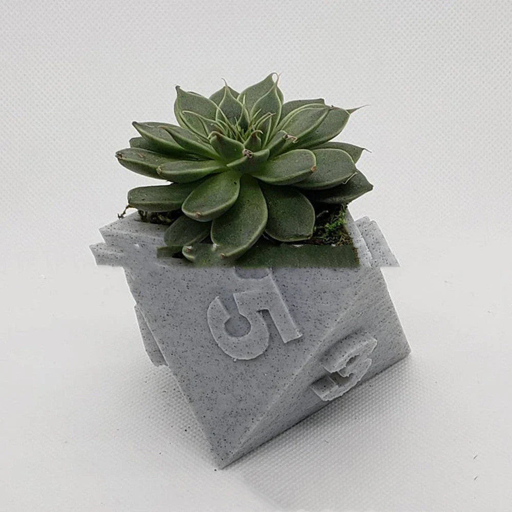 3D printed planter pot with geometric design, suitable for succulents, herbs, or home decor