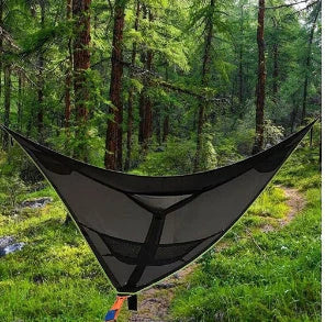 Spacious multi-person hammock with 3-point suspension system, ideal for outdoor adventures and backyard relaxation.