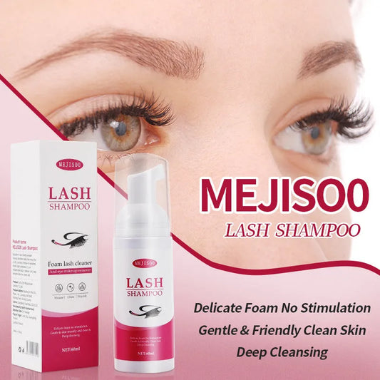 LASH SHAMPOO Mousse Eyelash Cleaning Solution 60ml in 3.7cm diameter bottle