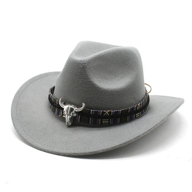 Western cowboy hat with bell crown design in polyester fabric, adjustable 56-58cm fit, shown in army green colour