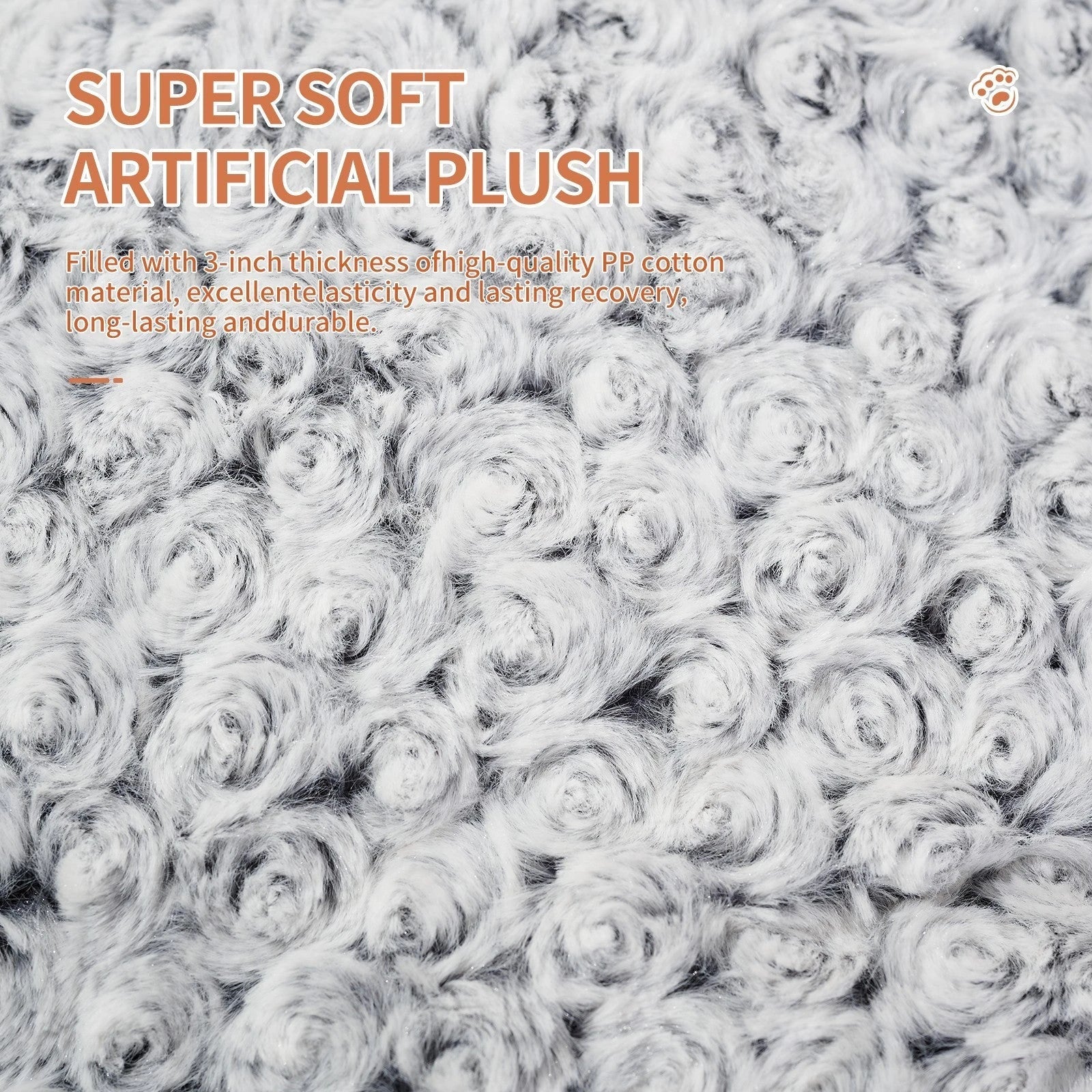 Plush pet bed with rose velvet exterior, thick supportive cushion, and removable cover for easy cleaning