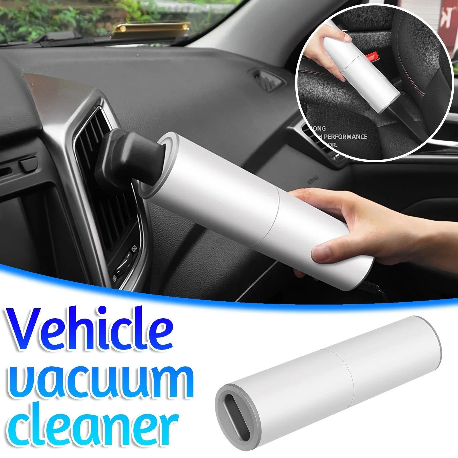 Compact portable car vacuum cleaner with HEPA filter for powerful cleaning
