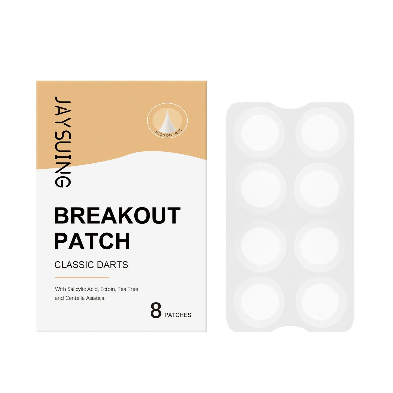 Pack of eight acne patches with tea tree oil and asiatic centella extract for skincare