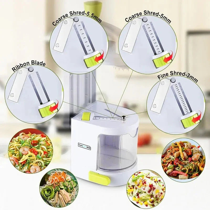 Multifunctional Spiral Vegetable Slicer - Safely Slice, Spiral, and Julienne Vegetables and Fruits