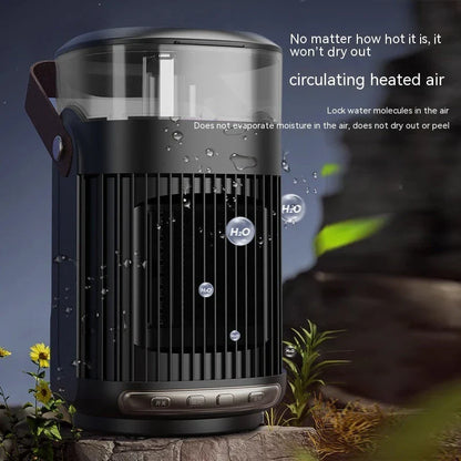 Versatile 2-in-1 heater and humidifier with sleek black design, providing targeted warmth and soothing moisture for home and office comfort