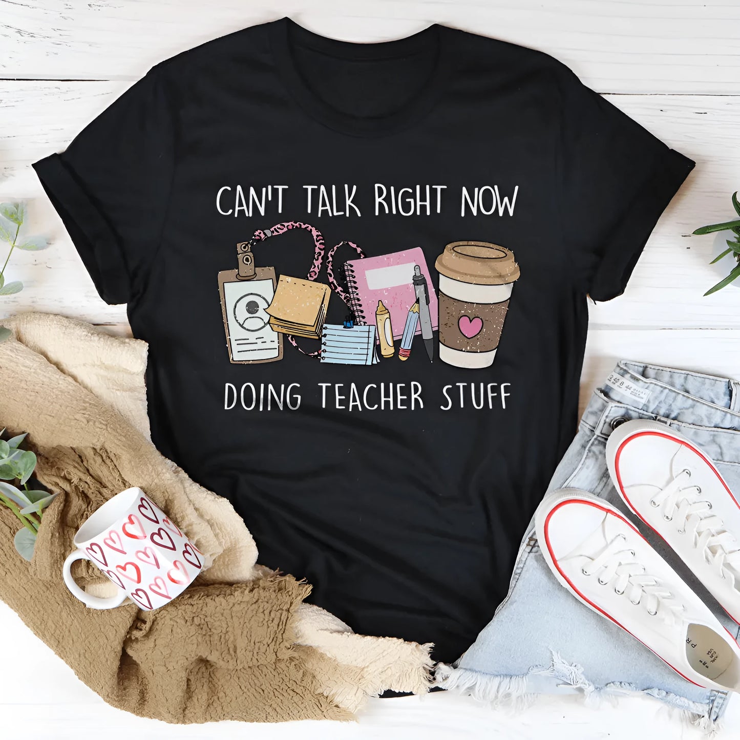 Black summer T-shirt with round neck and short sleeves showing straight fit silhouette