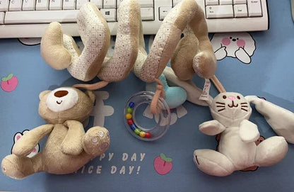 Soft, cuddly baby rattles with bunny and bear designs for cribs and strollers