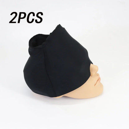 Cold Therapy Migraine Relief Hat in black and pink with soft gel design for headache relief