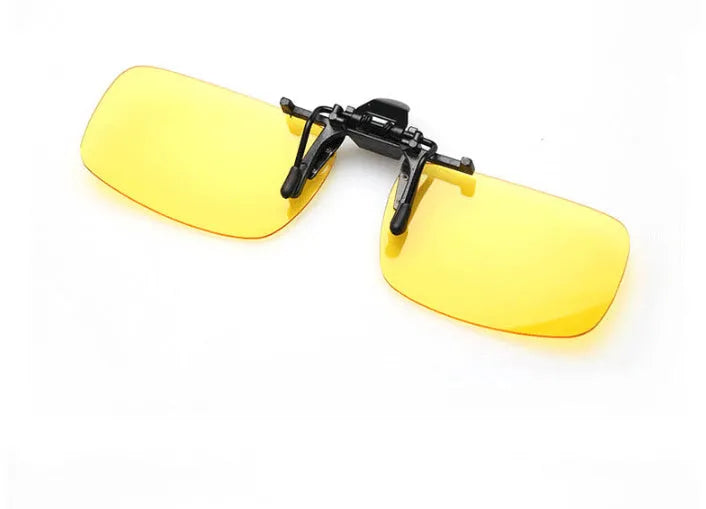 Myopia sunglasses clip fitting over prescription glasses with night vision lens option for driving