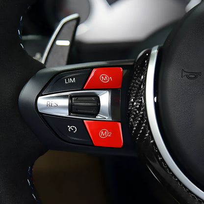 BMW steering wheel M1 M2 mode button upgrade kit with red and blue accent options