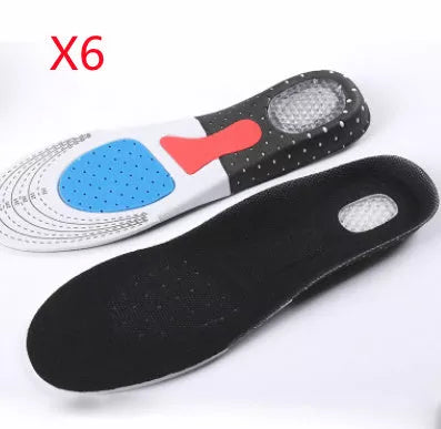 Custom-cut sports insoles with shock absorption and breathable design for enhanced foot comfort