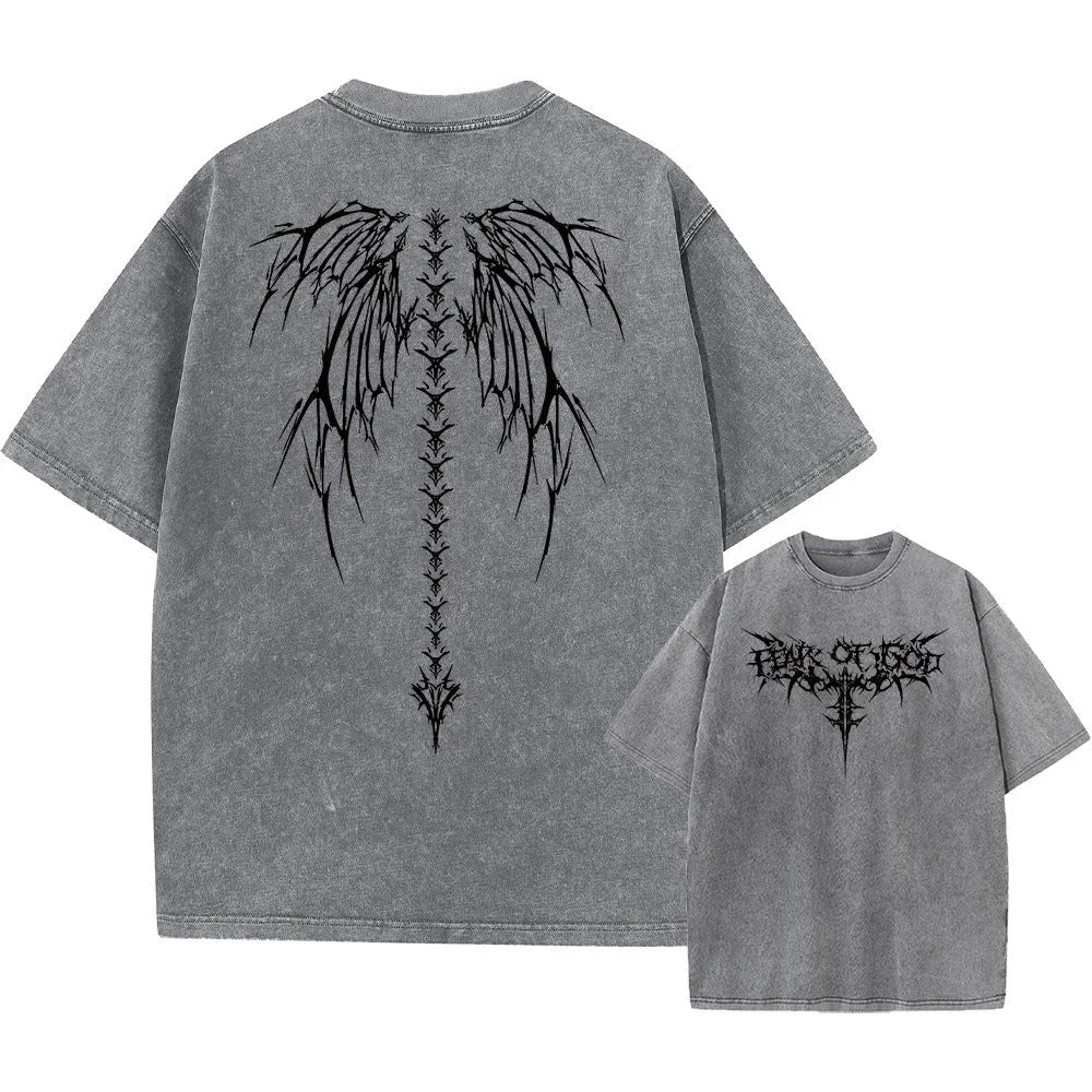 Oversized loose fit men's cotton t-shirt in a solid colour with drop shoulder sleeves.