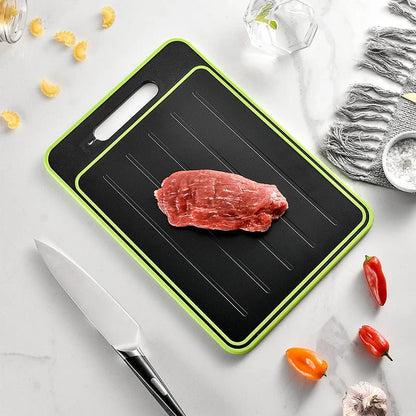 Multifunctional Cutting Board with Thawing and Sharpening Features - High-Quality Aluminum Construction, Dual-Sided Design, and Integrated Grinding Teeth