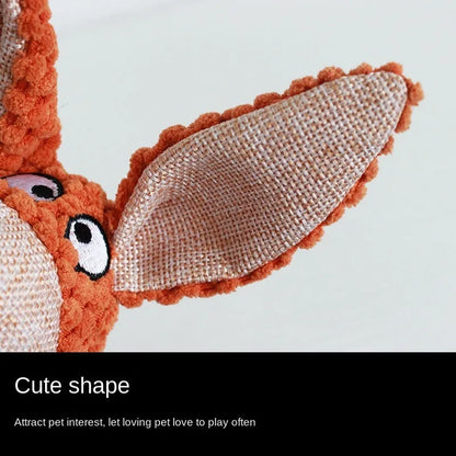 Plush dog squeaky toy in animal shapes for teeth cleaning and interactive play