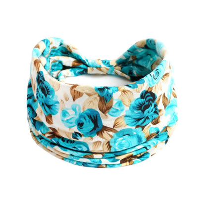 Bohemian cloth yoga sports headband with floral and polka dot patterns, available in multiple colours.