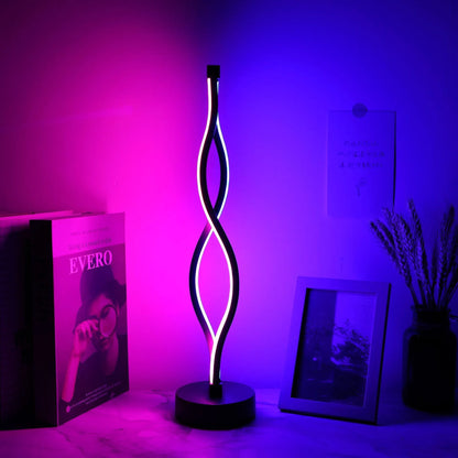 Black aluminium desk lamp with touch dimming and three-colour button controls for bedroom or study
