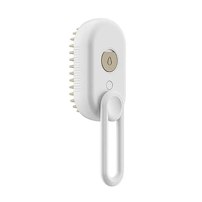 Versatile pet grooming brush with steam spray function for deep cleaning and rejuvenating your pet's coat