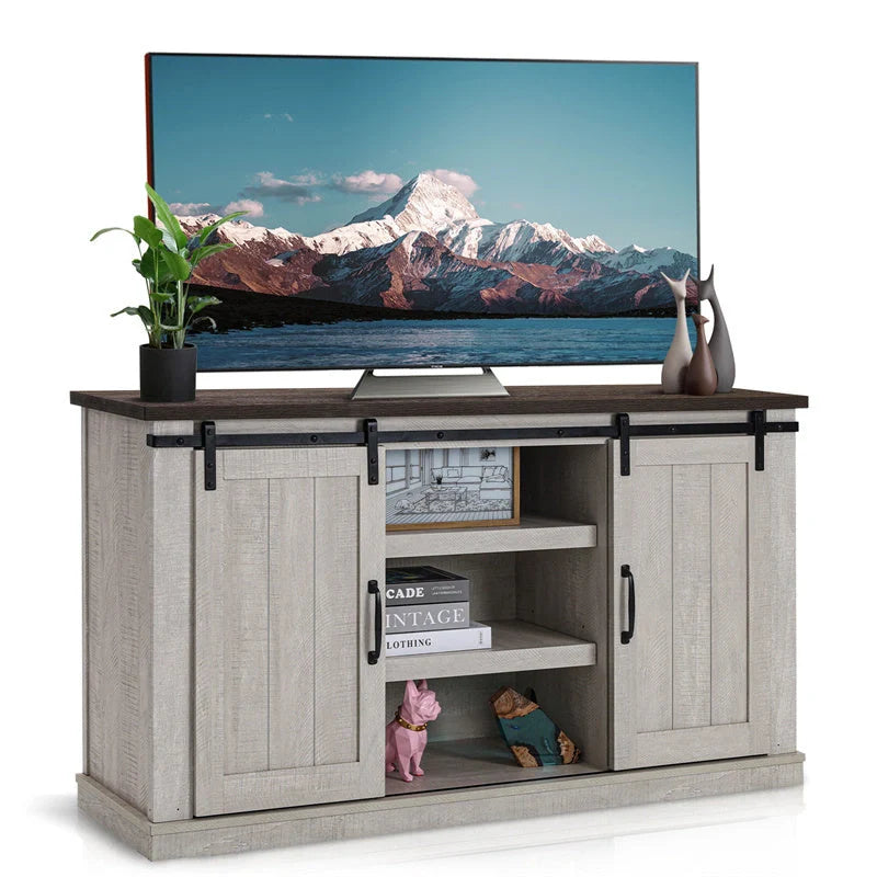 Vintage Wooden TV Cabinet in khaki color for living room