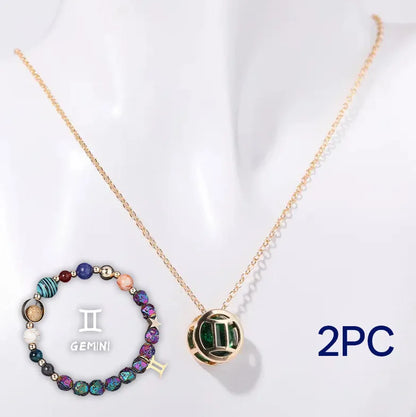 Natural stone beaded necklace and matching bracelet set with colourful gemstone beads.