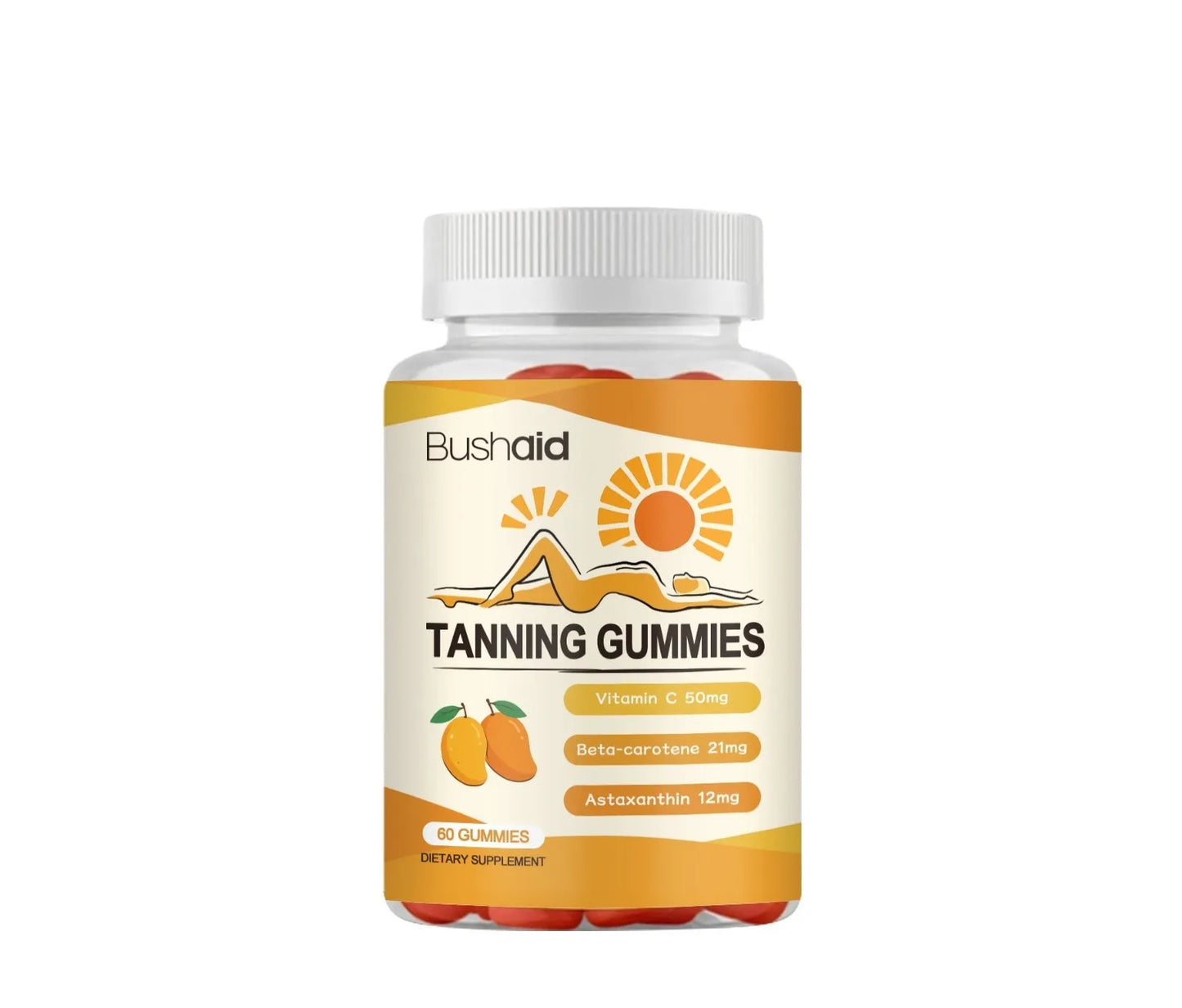 Bottle of Meihei fruit gummies dietary supplement with astaxanthin and lycopene, 60 count