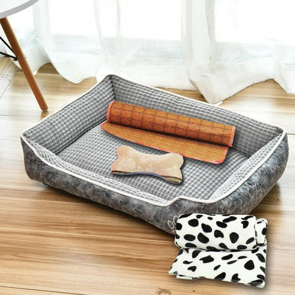 Flannel dog kennel in grey, coffee or beige, removable washable pet house, sizes M to XXL