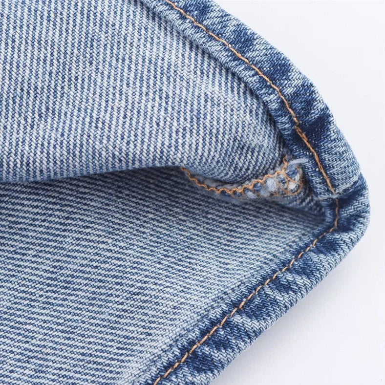 Women's off-the-shoulder backless denim dress with lace-up detail and A-line skirt in streetwear style