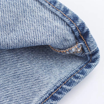 Women's off-the-shoulder backless denim dress with lace-up detail and A-line skirt in streetwear style