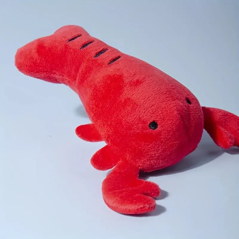 Red lobster stuffed squeaky dog toy for small medium breeds measuring 12.5cm