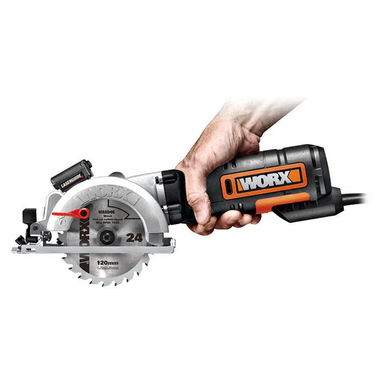 Home WX427 circular saw tool with parallel guide ruler and vacuum adapter on workbench