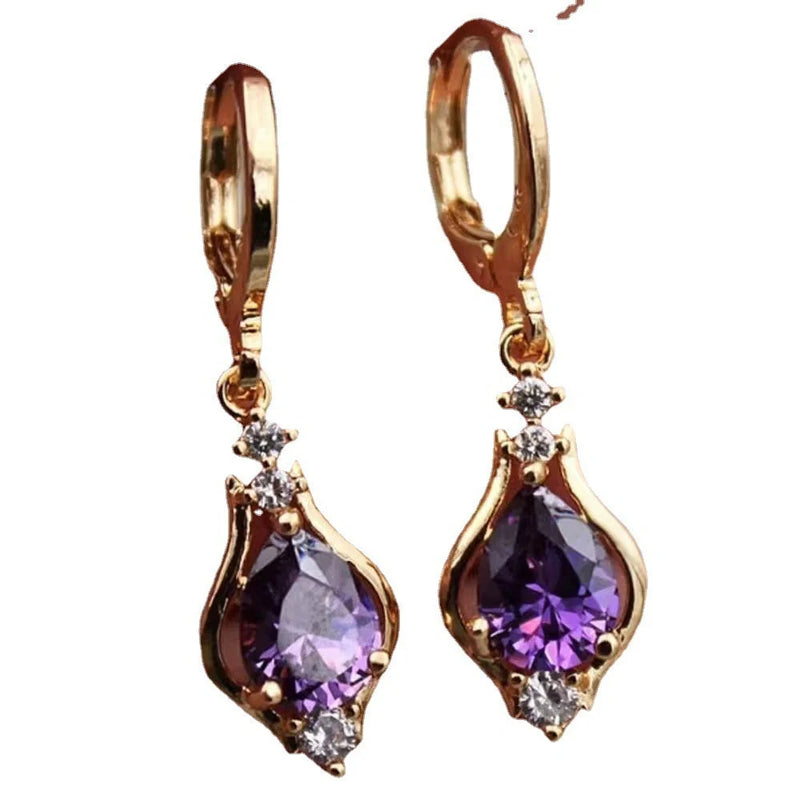 Hhomeenjoy Elegant Drop-Shaped Earrings with Dazzling Zircon Accents