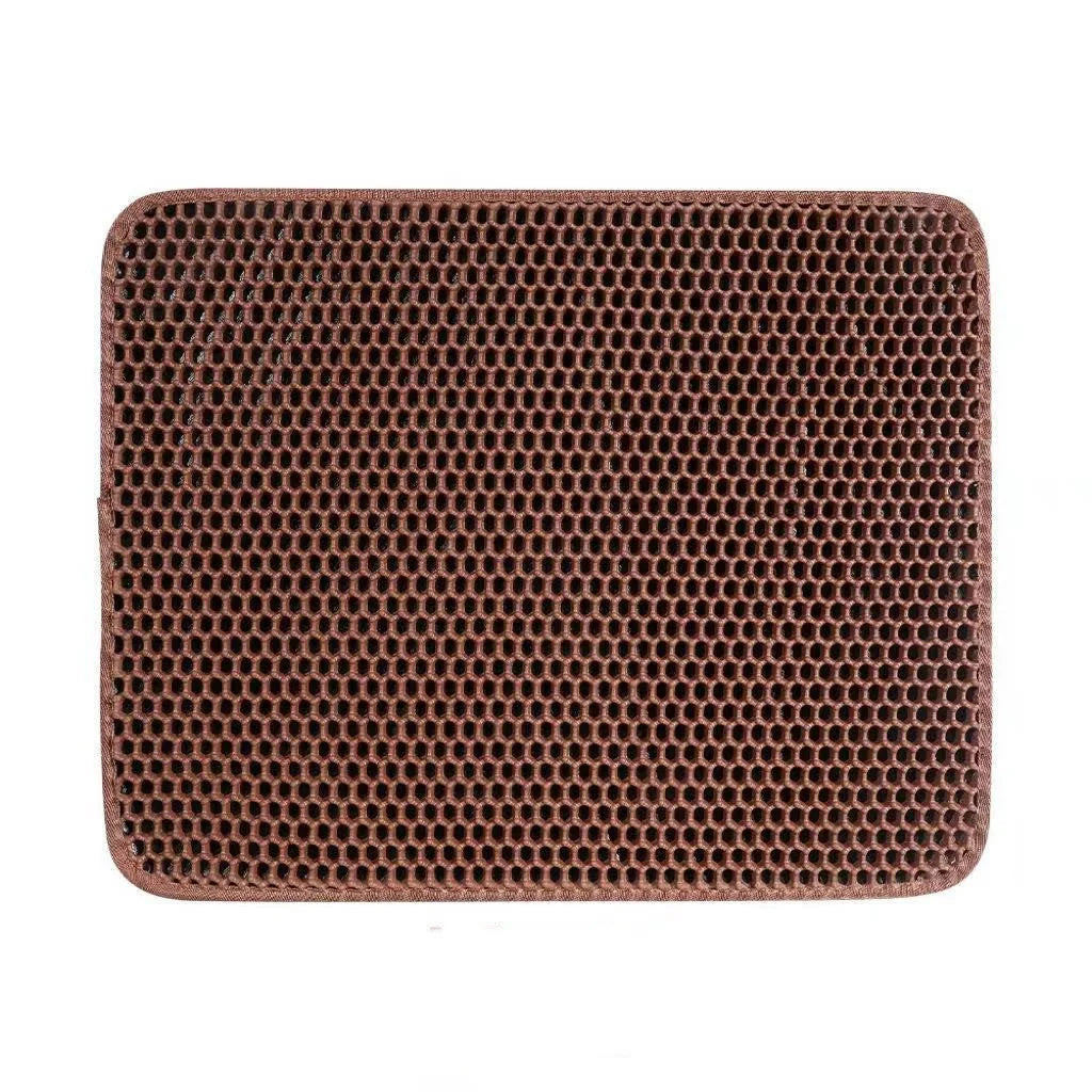 Waterproof cat litter mat with honeycomb design for easy cleanup