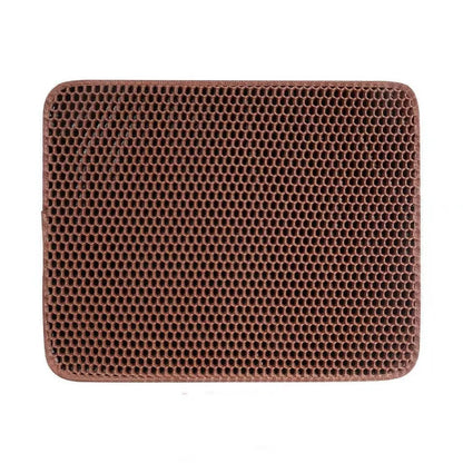 Waterproof cat litter mat with honeycomb design for easy cleanup