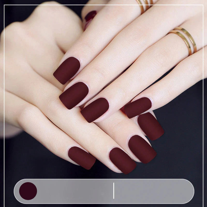 Premium Matte Nail Polish in various chic shades for a flawless, long-lasting finish.