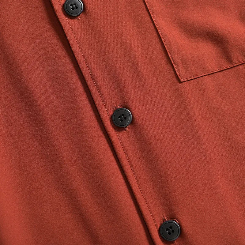 Men's lightweight pure cotton short sleeve shirt in loose Japanese style