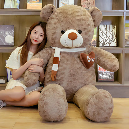 Big hugging teddy bear rag plush doll with rose velvet fabric in multiple size options from 0.8m to 2.6m