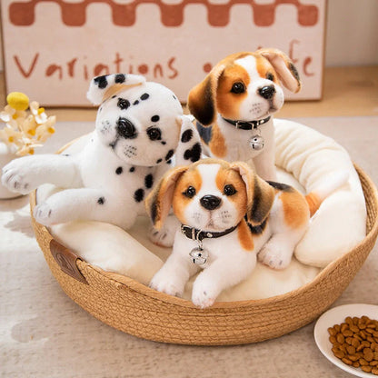 Simulation Husky plush toy in sitting posture measuring 25cm height