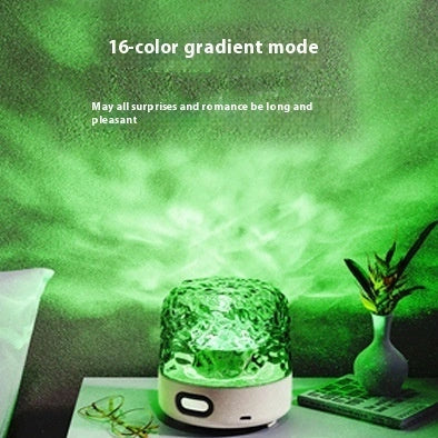 Bedroom projection night light showing water ripple and starry sky effects with remote control